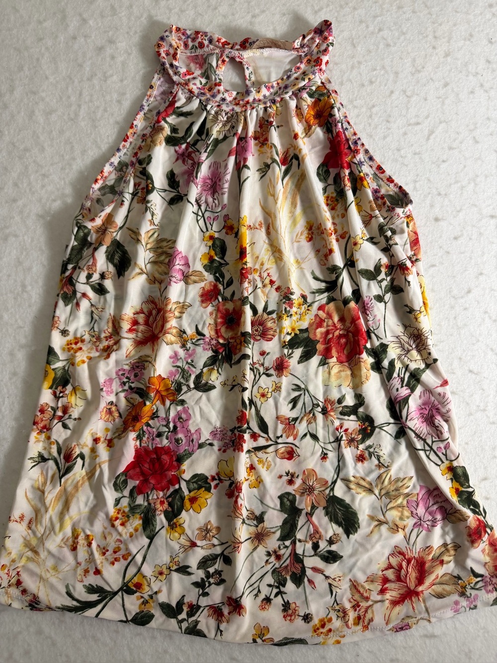 Lavish Cream Floral Halter Camisole